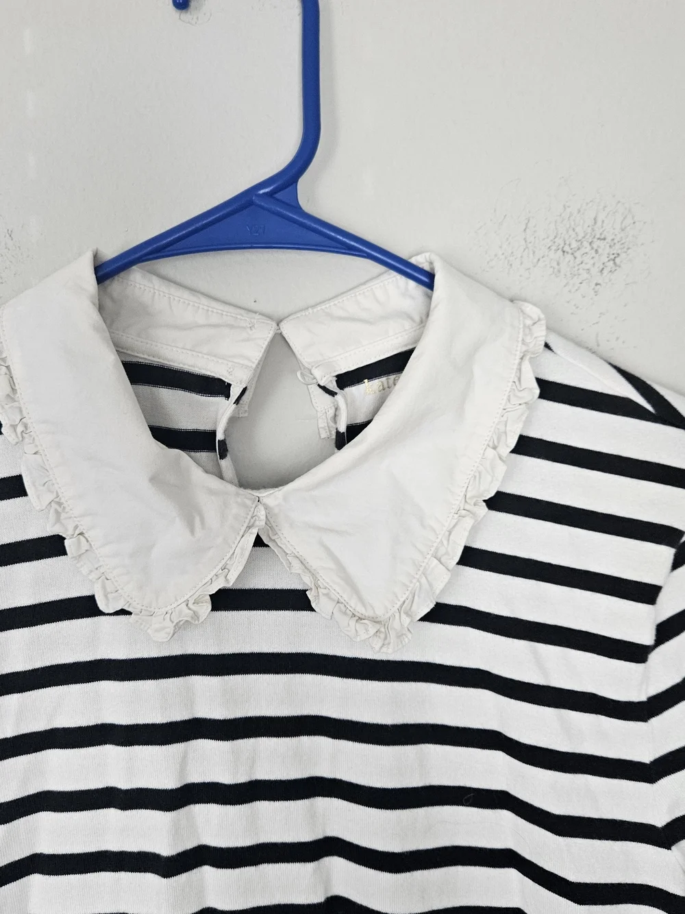Kate Spade Striped Black and White Collared Shift Dress Size L